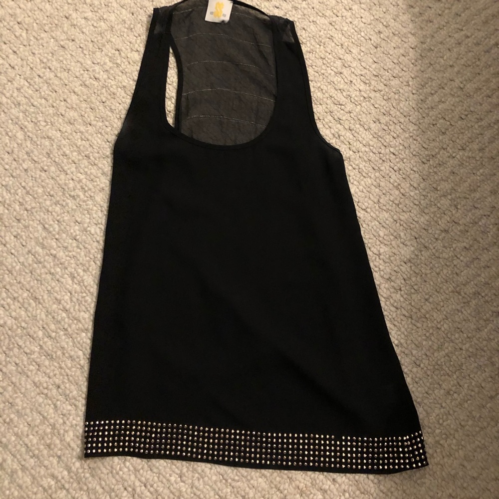 Black tank top with rhinestone bottom